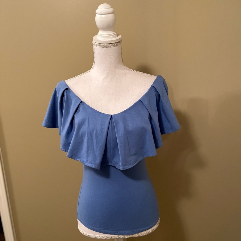 Free People Off Shoulder Ruffle Top - Picture 2 of 4